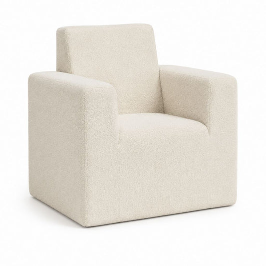 Sessel Cremeweiß mit Polyester-Bouclé Bezug 78 x 76 x 80 cm