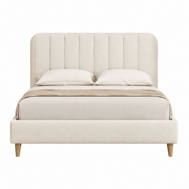 Stauraumbett Polsterbett Beige Polyester Rechteckig 180 x 200 cm