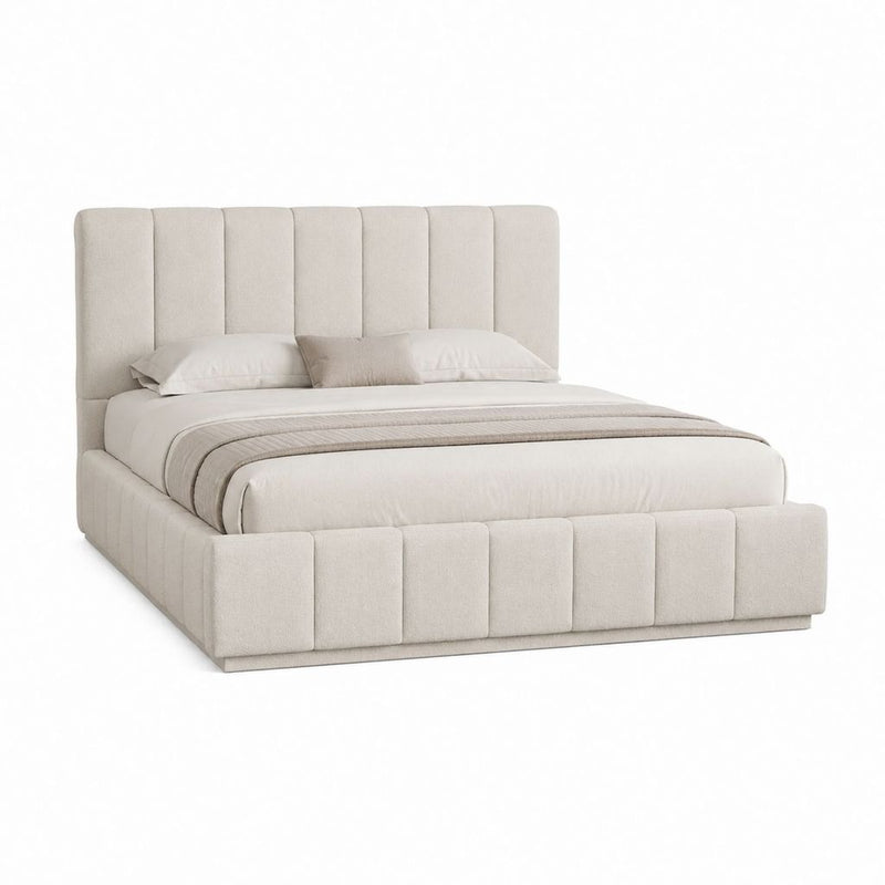 Stauraumbett Polsterbett Beige aus Polyester Rechteckig 180 x 200 cm